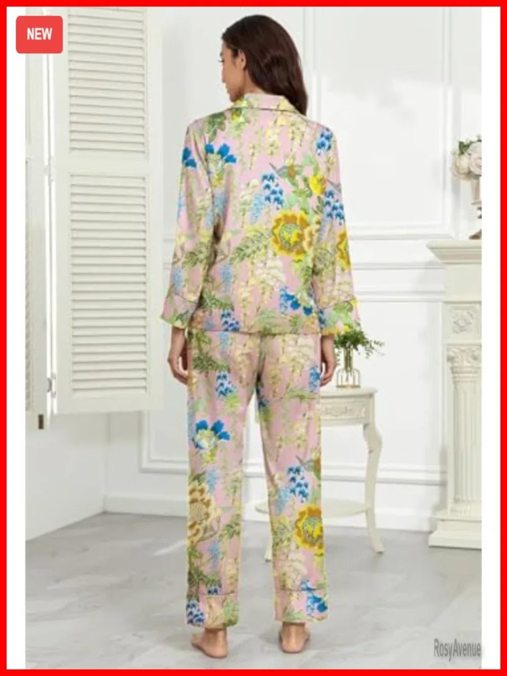 Silky Satin Long Sleeve Button Up Pajama Set